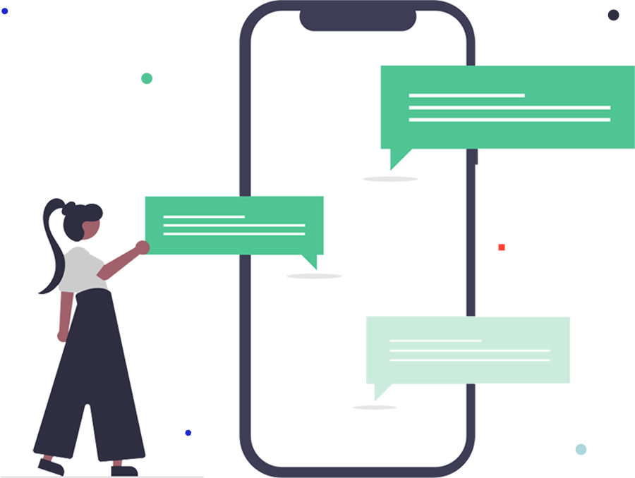 Ilustração oficial da WORK SMAR TECH sobre comunicação e acompanhamento de informações.